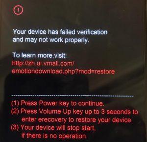 Honor ошибка your device has failed verification and may not